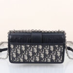 Christian Dior 30 Montaigne East-West Bag with Chain Dark Blue